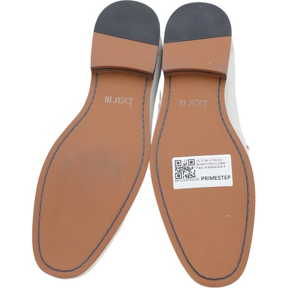Mens White Penny Loafers Bar III US 9